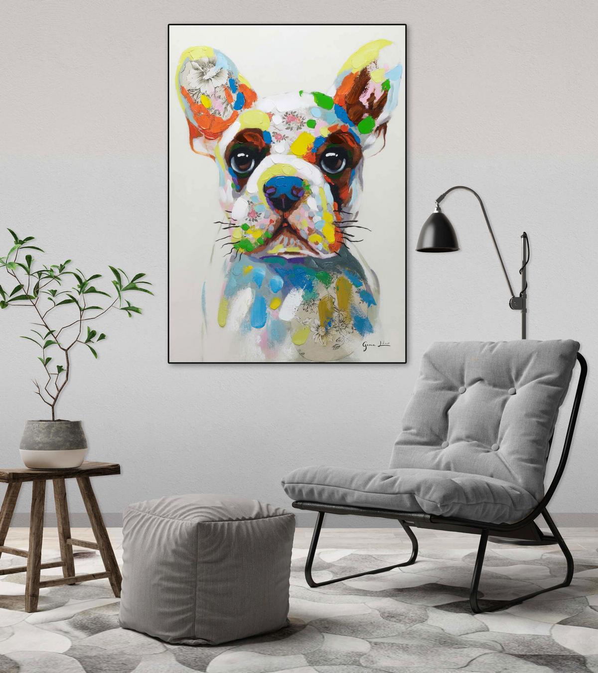 ACRYLBILD HANDGEMALT 70/100 cm - Multicolor/Weiß, Holz/Textil (70/100cm) - KUNSTLOFT