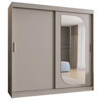 SCHIEBETÜRENSCHRANK mit Spiegel LUCY 200/200/62 2-türig - Kaschmir/Silberfarben, Holz (200/200/62cm) - MÖBEL KRYSPOL
