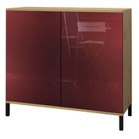 KOMMODE Skadu Bordeaux Hochglanz - Bordeaux, Holzwerkstoff (92.5/83.5/35cm) - Vladon