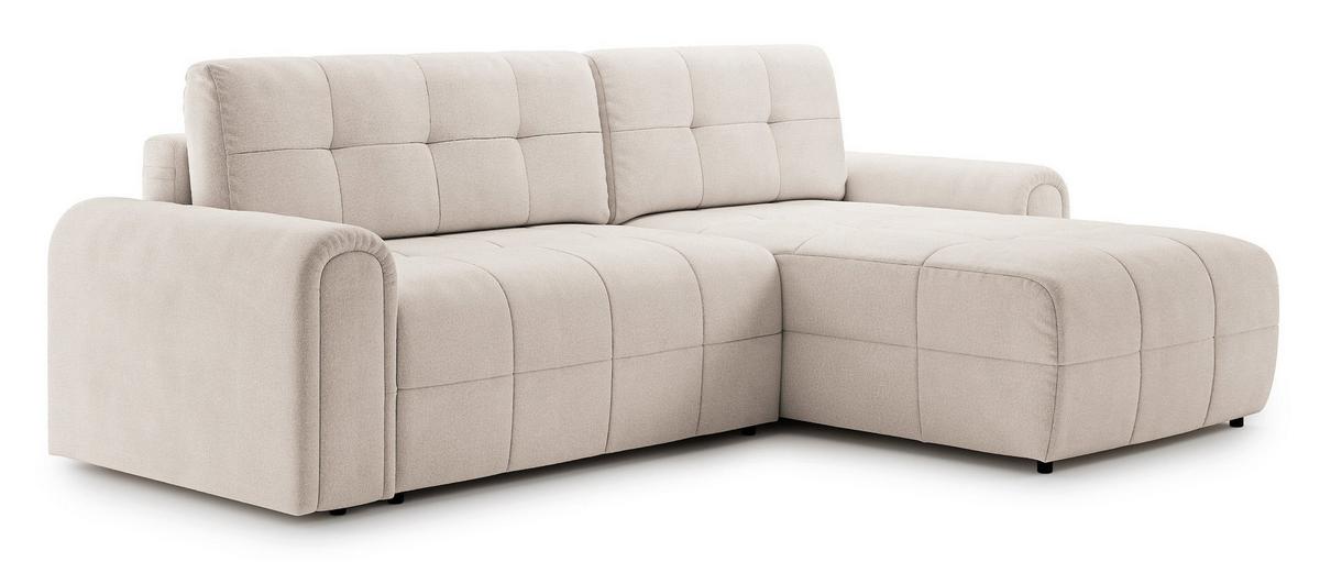 ECKSOFA Simolla Creme rechts - Creme/Schwarz, Kunststoff/Textil (180/268cm) - Selsey