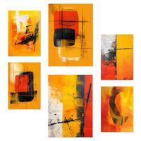 POSTER Set Mit 6 Schwarz weiße geometrische Muster A3 & A4 Rahmenlos - Klar, Papier (29/3cm) - Nacnic