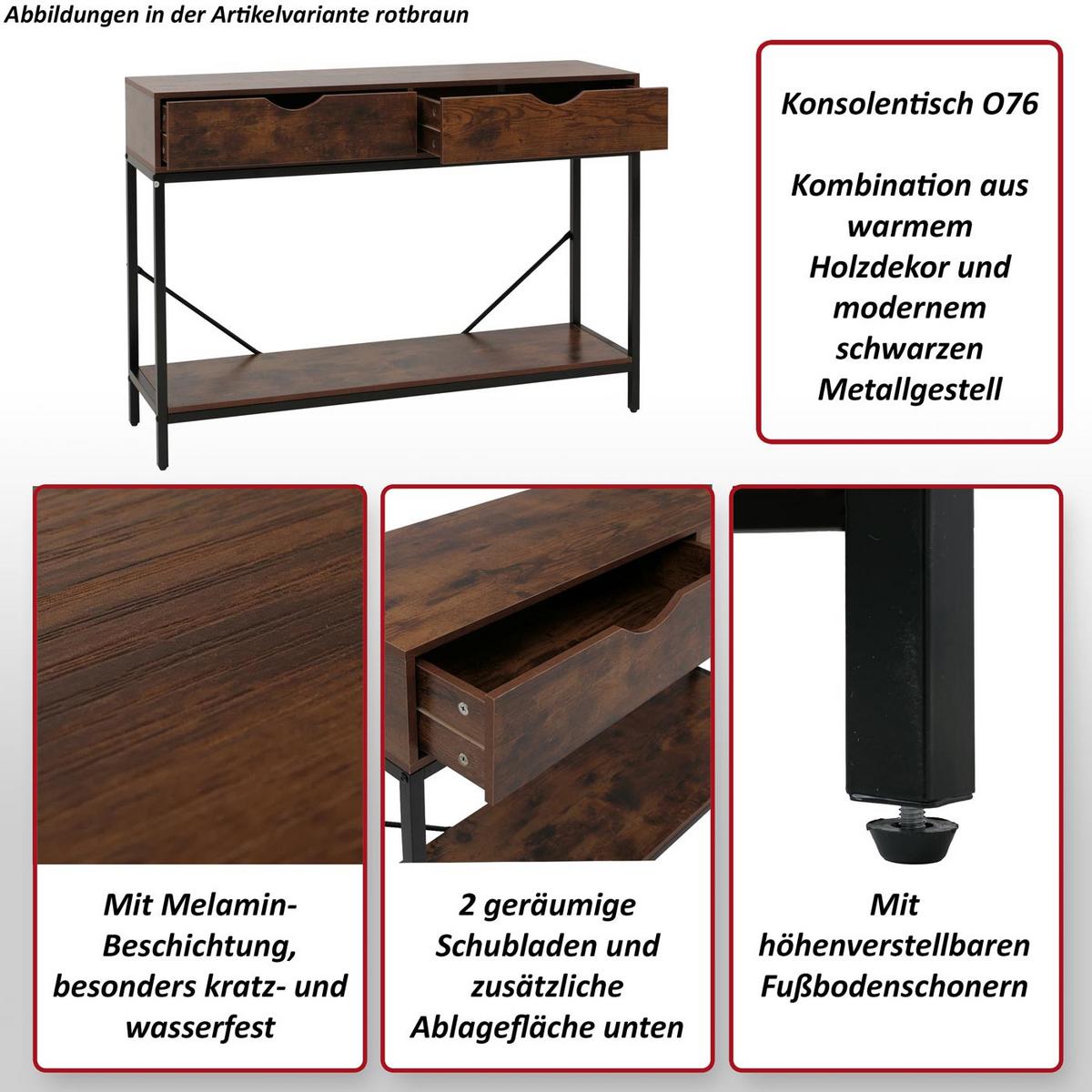 KONSOLENTISCH rechteck Braun - Braun, Holzwerkstoff (30/109/76cm) - MCW