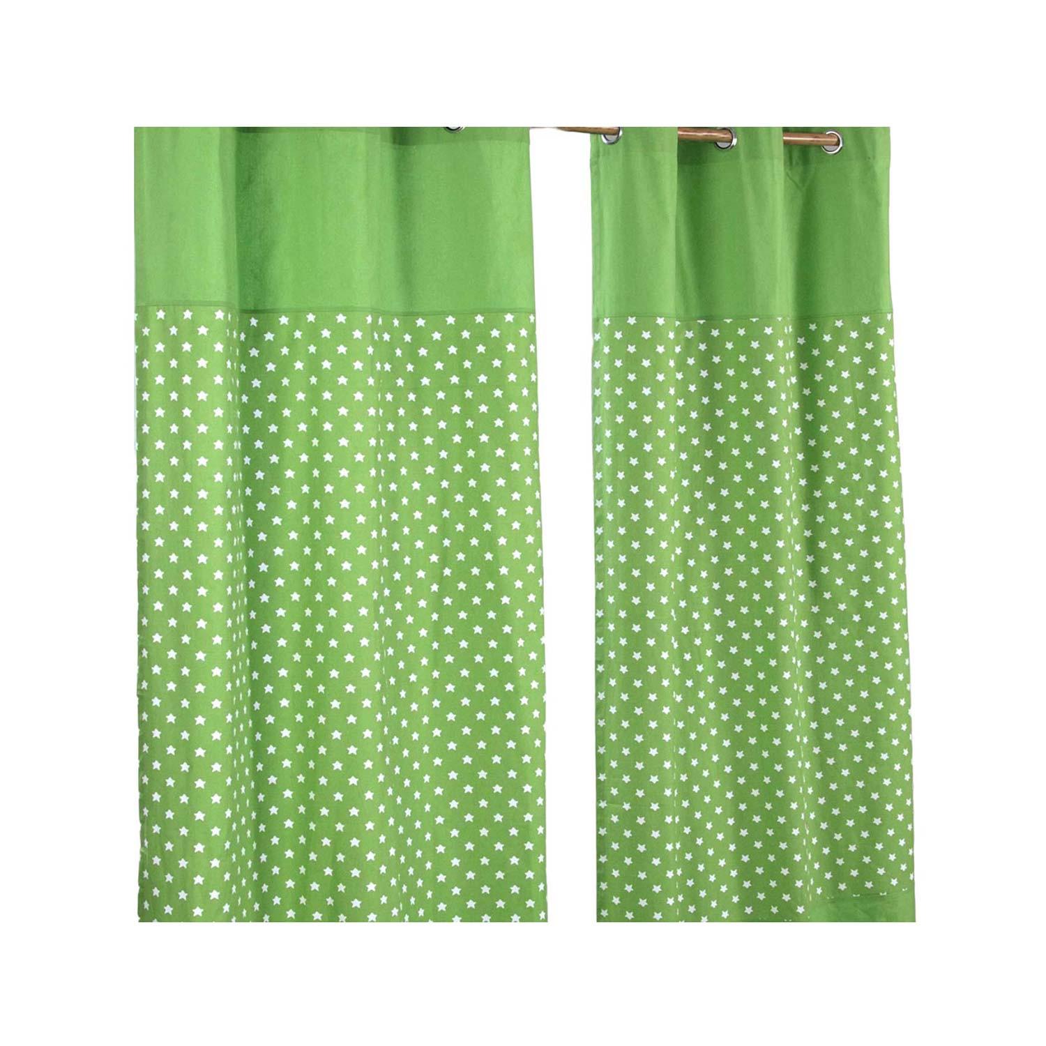 ÖSENVORHANG Sterne blickdicht 2er-Set, 117/137 cm - Grün, Textil (117/137cm) - Homescapes