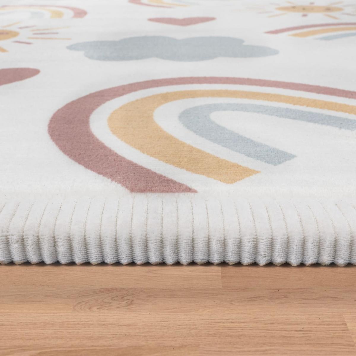 KINDERTEPPICH Waschbar, mit Regenbogen-Motiv, aus Polyester, Mehrfarbig, 140 x 200 cm - Multicolor, Textil (200/140cm) - KADIMA DESIGN