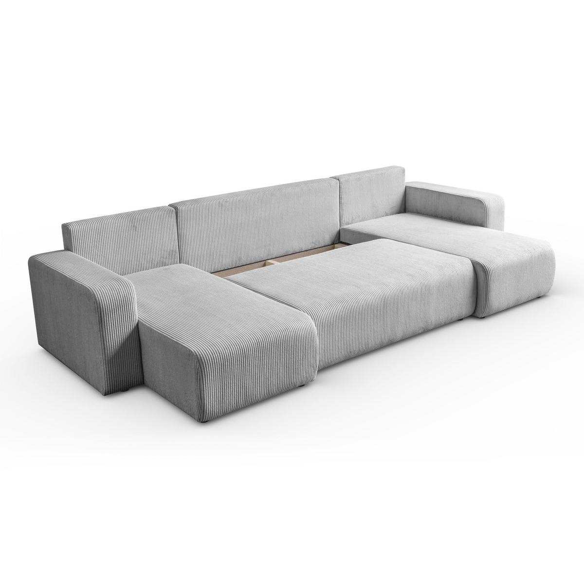ECKSOFA PRESTIGE U mit Schlaffunktion, Poso 110 - Hellgrau, Textil (317/83/143cm) - Lookway