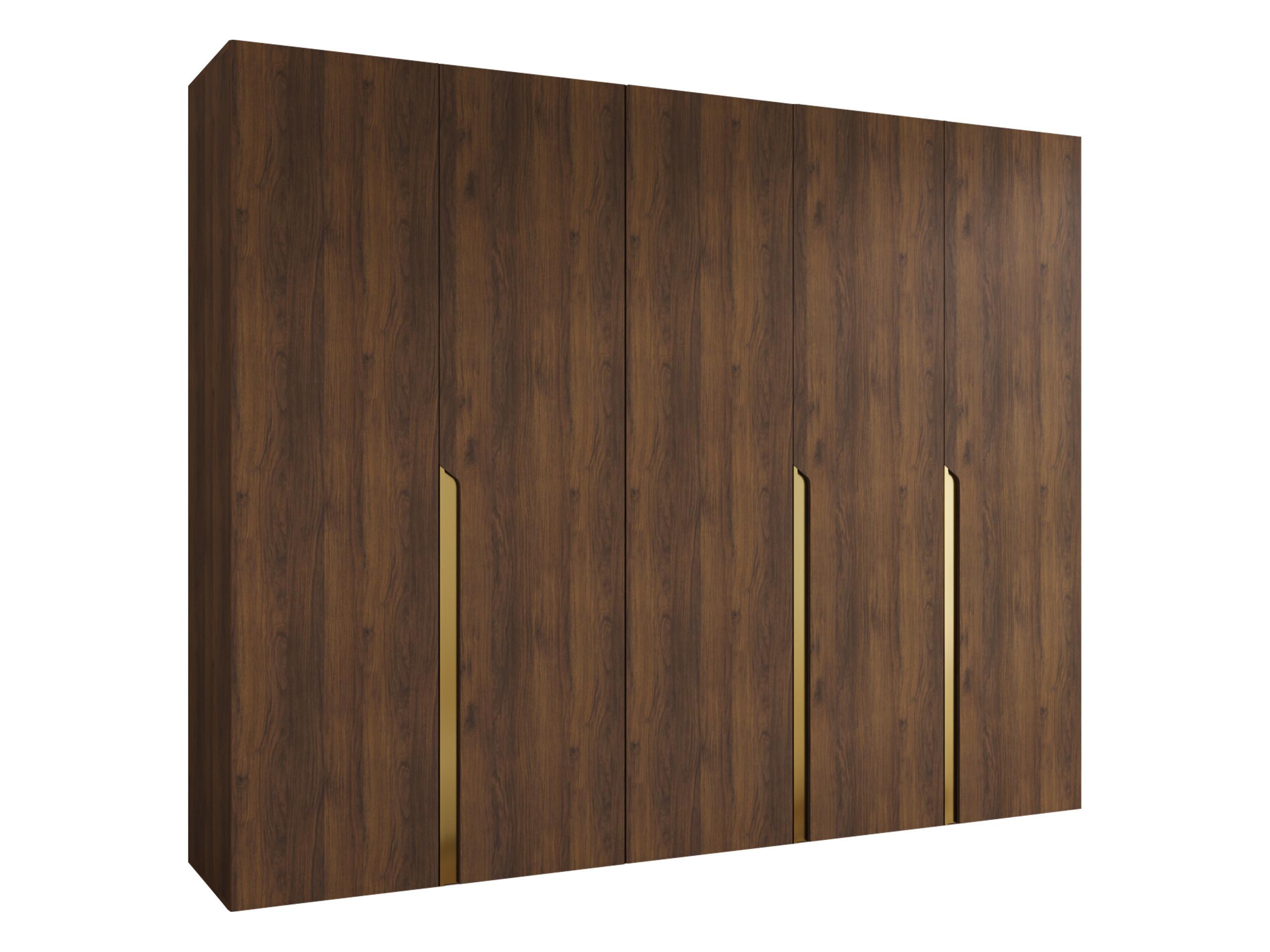 DREHTÜRENSCHRANK Mila I 250 - Goldfarben/Nussbaumfarben, Holzwerkstoff/Kunststoff (250/202/52cm) - MIRJAN24