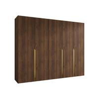 DREHTÜRENSCHRANK Mila I 250 - Goldfarben/Nussbaumfarben, Holzwerkstoff/Kunststoff (250/202/52cm) - MIRJAN24
