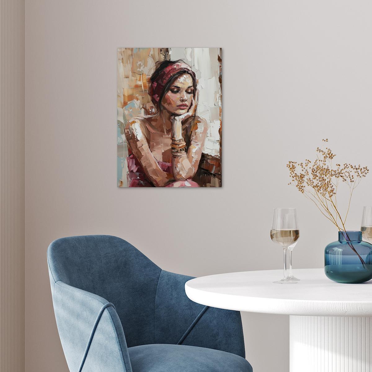 POSTER Frau - Lackierung - Porträt - Modern Wandbilder 30x40 cm - Altrosa, Papier (30/40/0.1cm) - MuchoWow