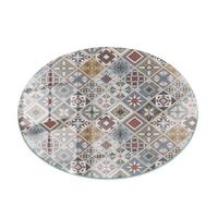 TISCHPLATTE fi80 cm Mosaikmuster mit Ornamenten - Multicolor/Grau, Glas (0.4/80/80cm) - TULUP