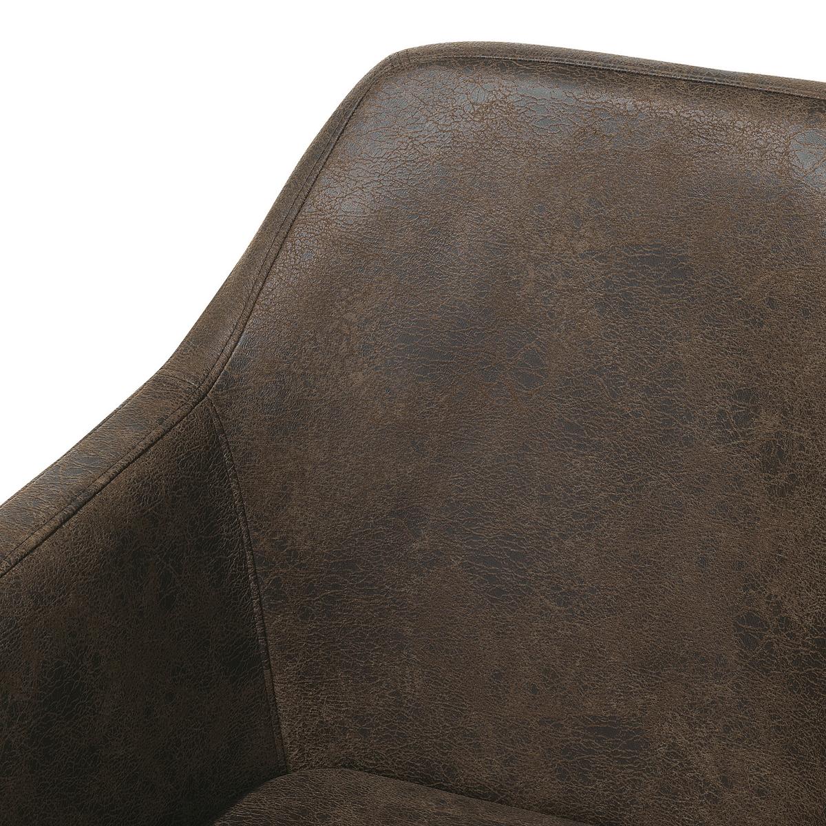 ESSZIMMERSTUHL Kunstleder Dunkelbraun Yorkville - Braun, Holz/Kunststoff (56/82/46cm) - Beliani