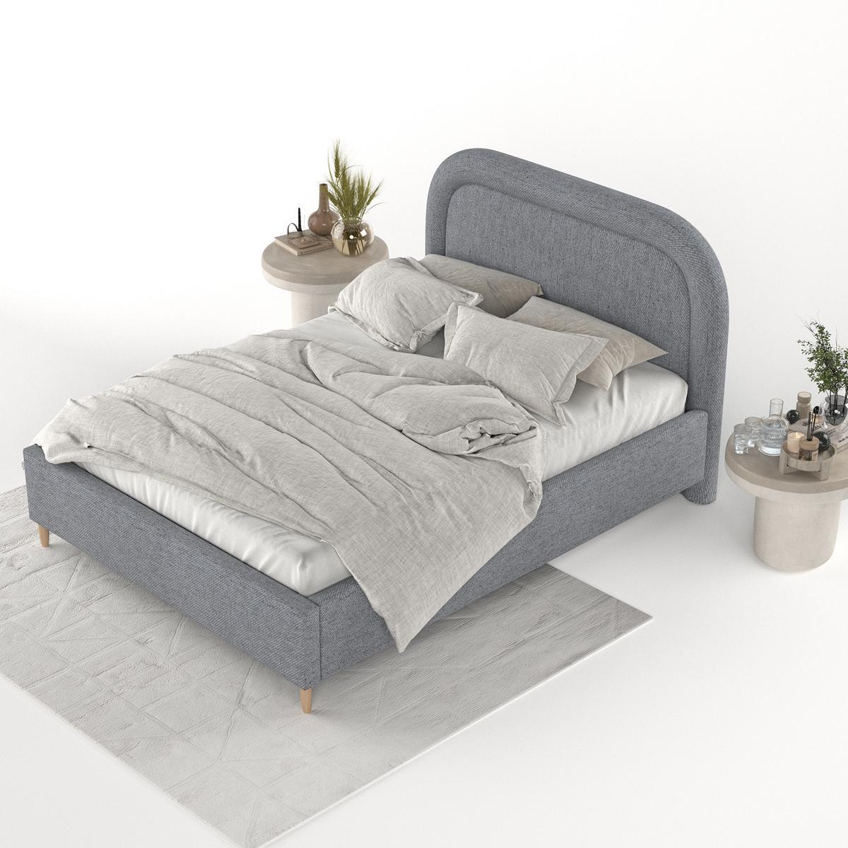 POLSTERBETT Zoya 180/200 cm Grau im Neve Stoff - Naturfarben/Grau, Holz/Holzwerkstoff (180/200cm) - AltaBeds