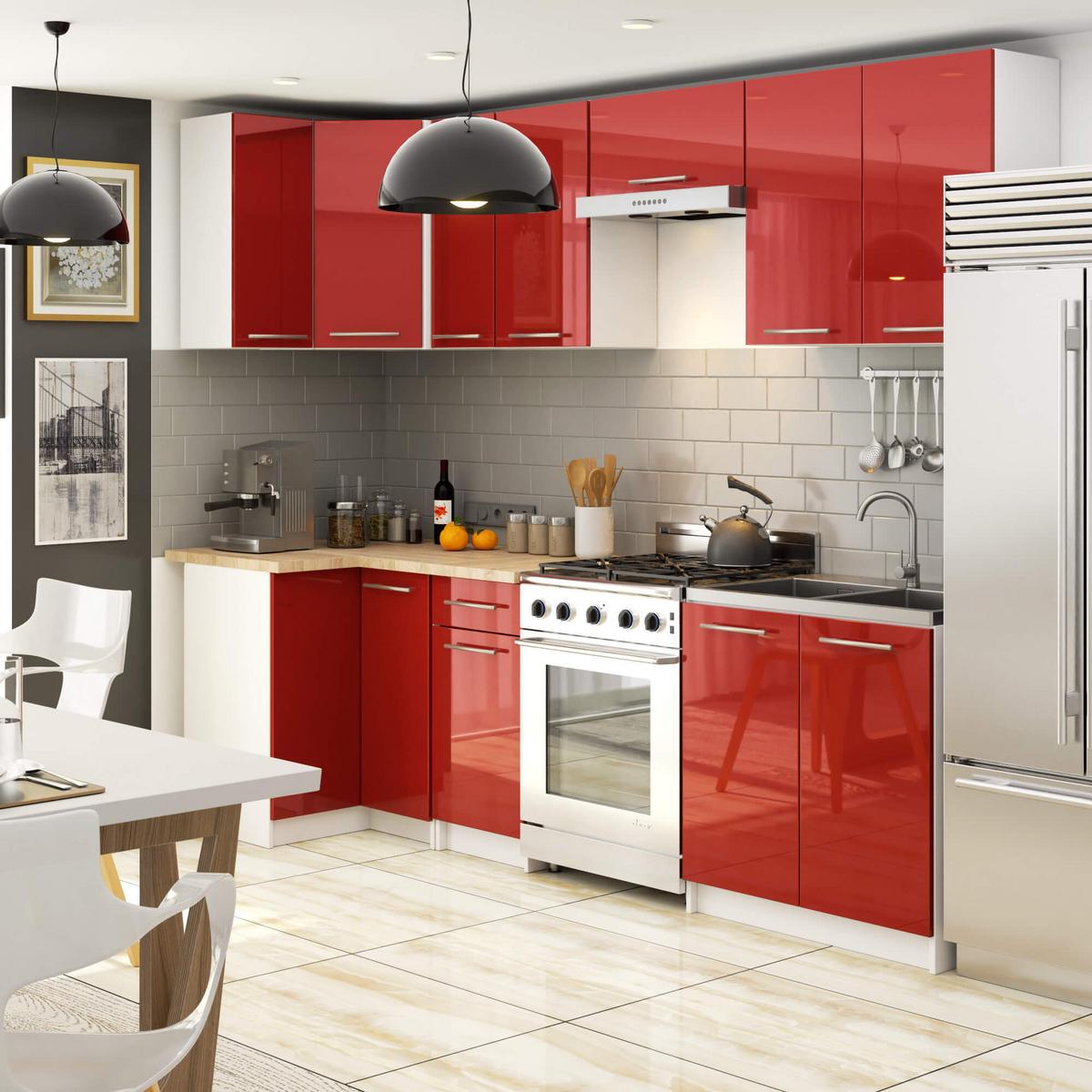 HÄNGESCHRANK Weiß, Rot Glanz 72/60/30 - Rot/Weiß, Holzwerkstoff (60/72/30cm) - RAUMHIRSCH FURNITURE