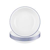 SUPPENTELLER Compact Blaurand weiß-blau ø 20,2 cm 6er Set - Blau/Weiß, Keramik (20.2cm) - Seltmann Weiden