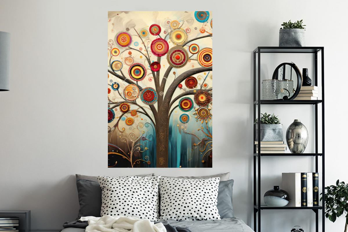 WANDTATTOO Baum - Baum des Lebens - Farbe Wandaufkleber 80x120 cm - Braun, Kunststoff (80/120/0.1cm) - MuchoWow