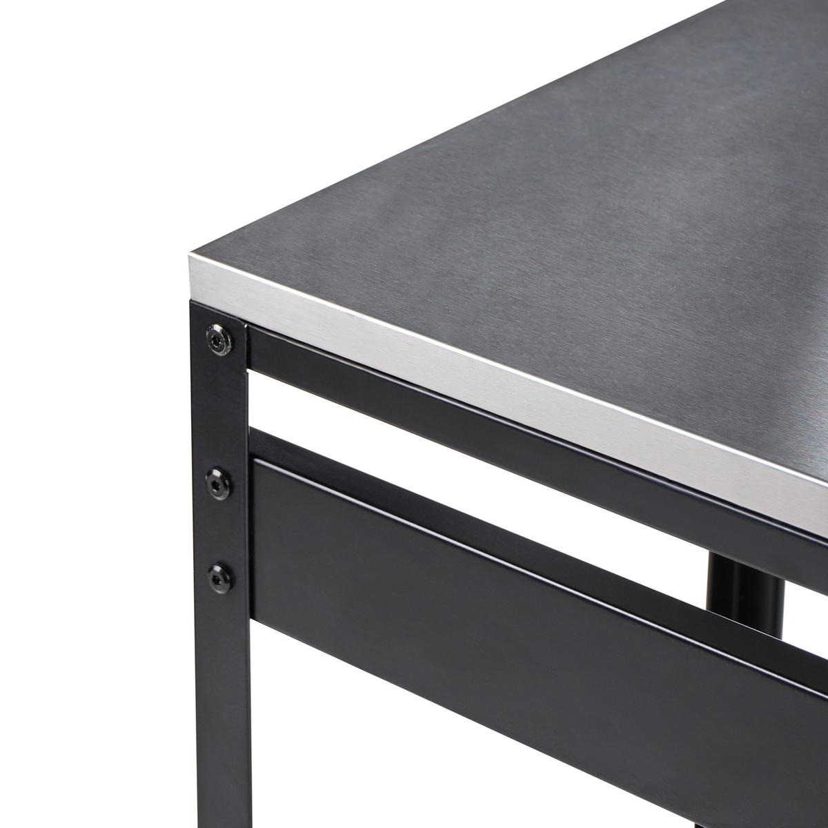 OUTDOOR-BARTISCH Schwarz Maenza - Schwarz, Metall (40/120/105cm) - Beliani
