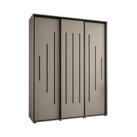 SCHWEBETÜRENSCHRANK 235,2/200/45 3-türig - Kaschmir/Schwarz, Holz/Metall (200/235.2/45cm) - MÖBEL KRYSPOL