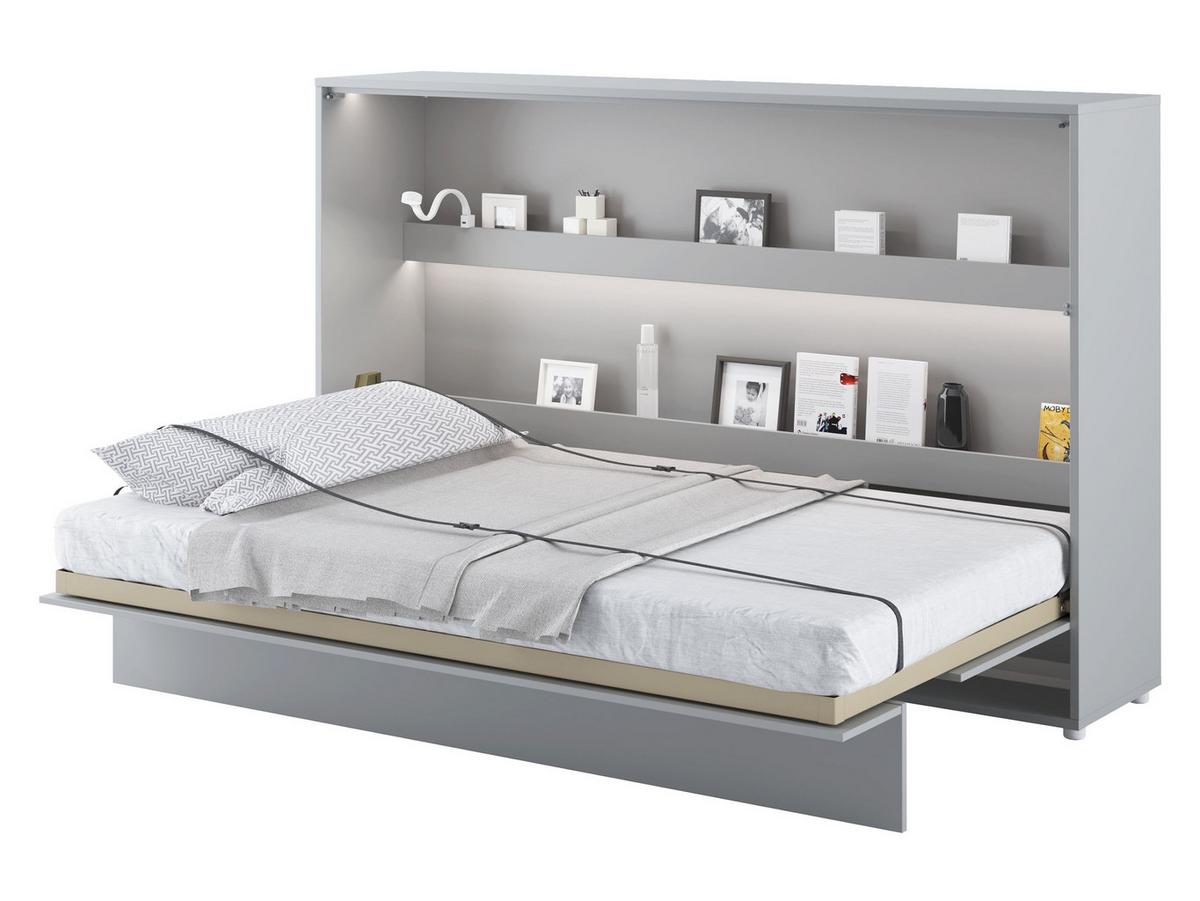 SCHRANKBETT Bed-Concept BC-05 120x200 mit LED-Lampe - Grau, Holz/Holzwerkstoff (120/200cm) - MIRJAN24