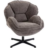 OHRENSESSEL aus Polyester & Metall Grau - Schwarz/Grau, Textil/Metall (76/88/86cm) - HOMCOM