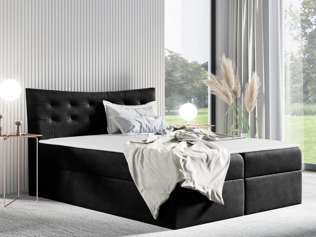 BOXBETT Havana - H3 - Schwarz, Holz (120/200cm) - MIRJAN24