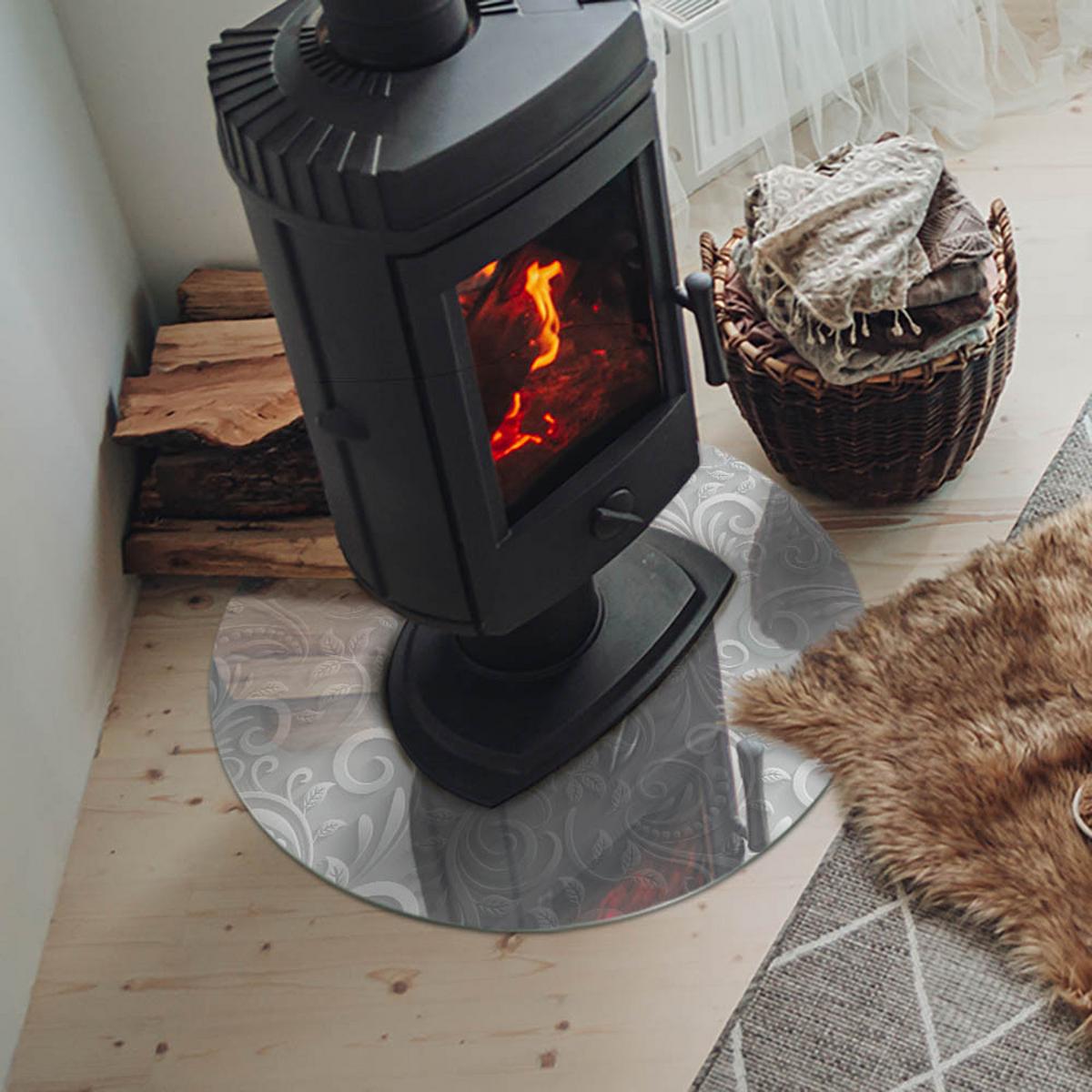 GLASPLATTE für Kamin Ø 60 cm - Grau, Glas (60/60/0.4cm) - TULUP