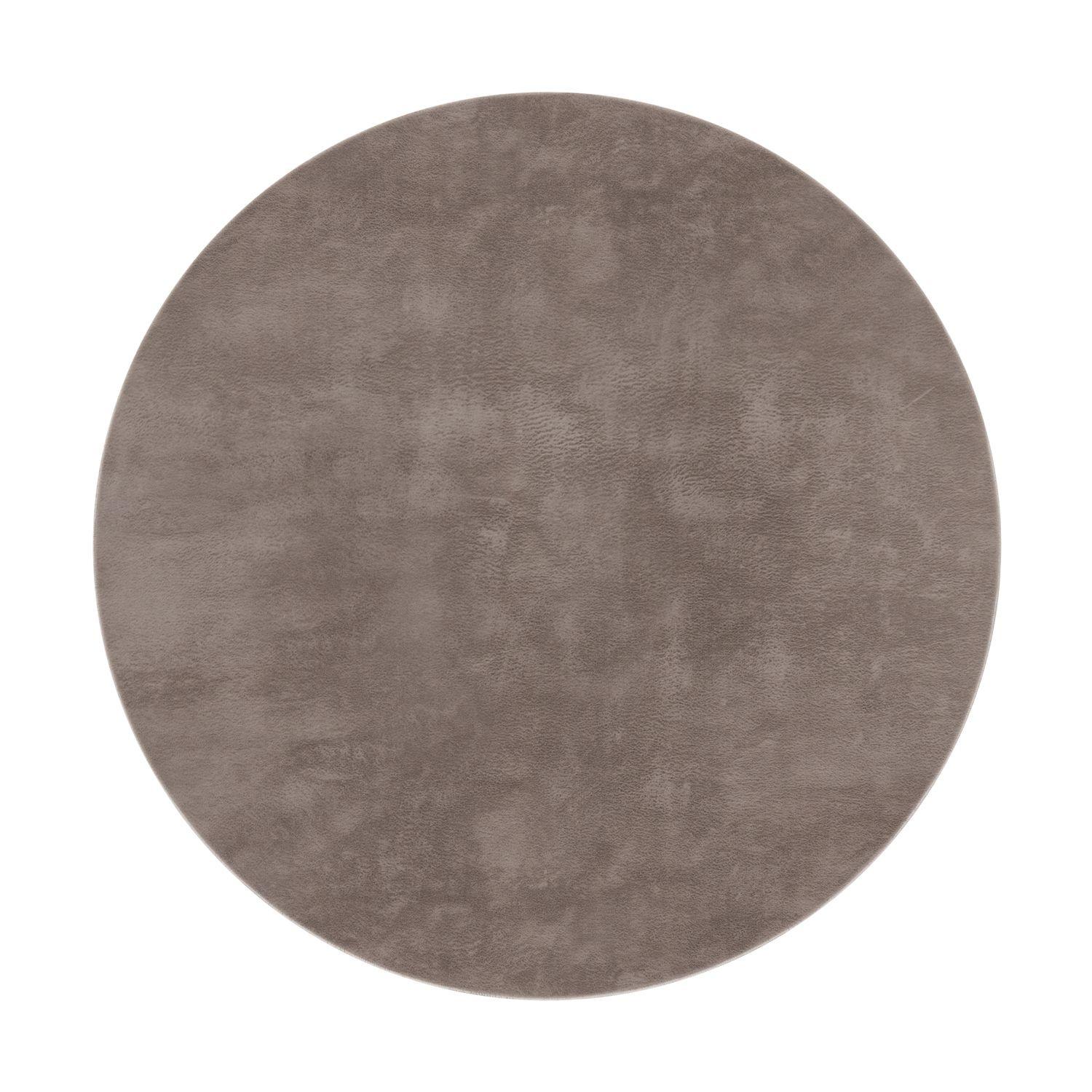 HOCHFLORTEPPICHE Taupe Ø 120 cm - Taupe, Kunststoff (120/120cm) - TT Home