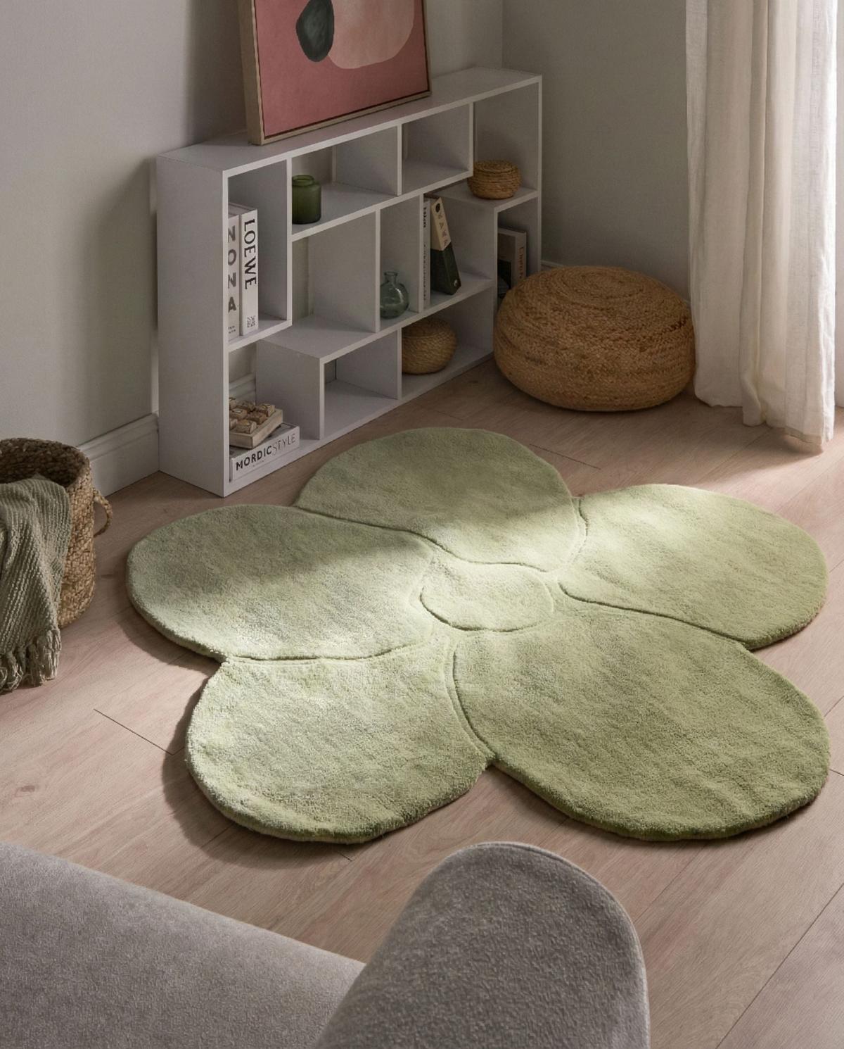 TEPPICH Hellgrün 140 cm Wolle Kokkini - Hellgrün, Textil (140/140cm) - Beliani