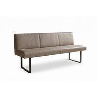 ESSZIMMERBANK ELEEN Grau Leder - Grau, Leder (223/85/69cm) - KAWOLA