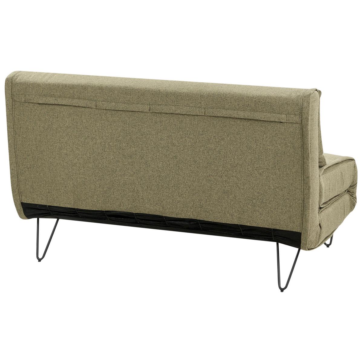 2-SITZER-SCHLAFSOFA olivgrün/schwarz Vestfold - Schwarz/Grün, Textil (130/81/78cm) - Beliani