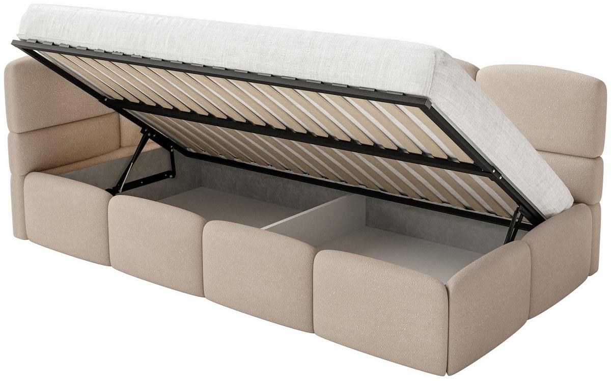 JUGENDBETT Cloudy Beige 120 x 200 cm - Beige/Schwarz, Kunststoff/Textil (120/200cm) - Selsey