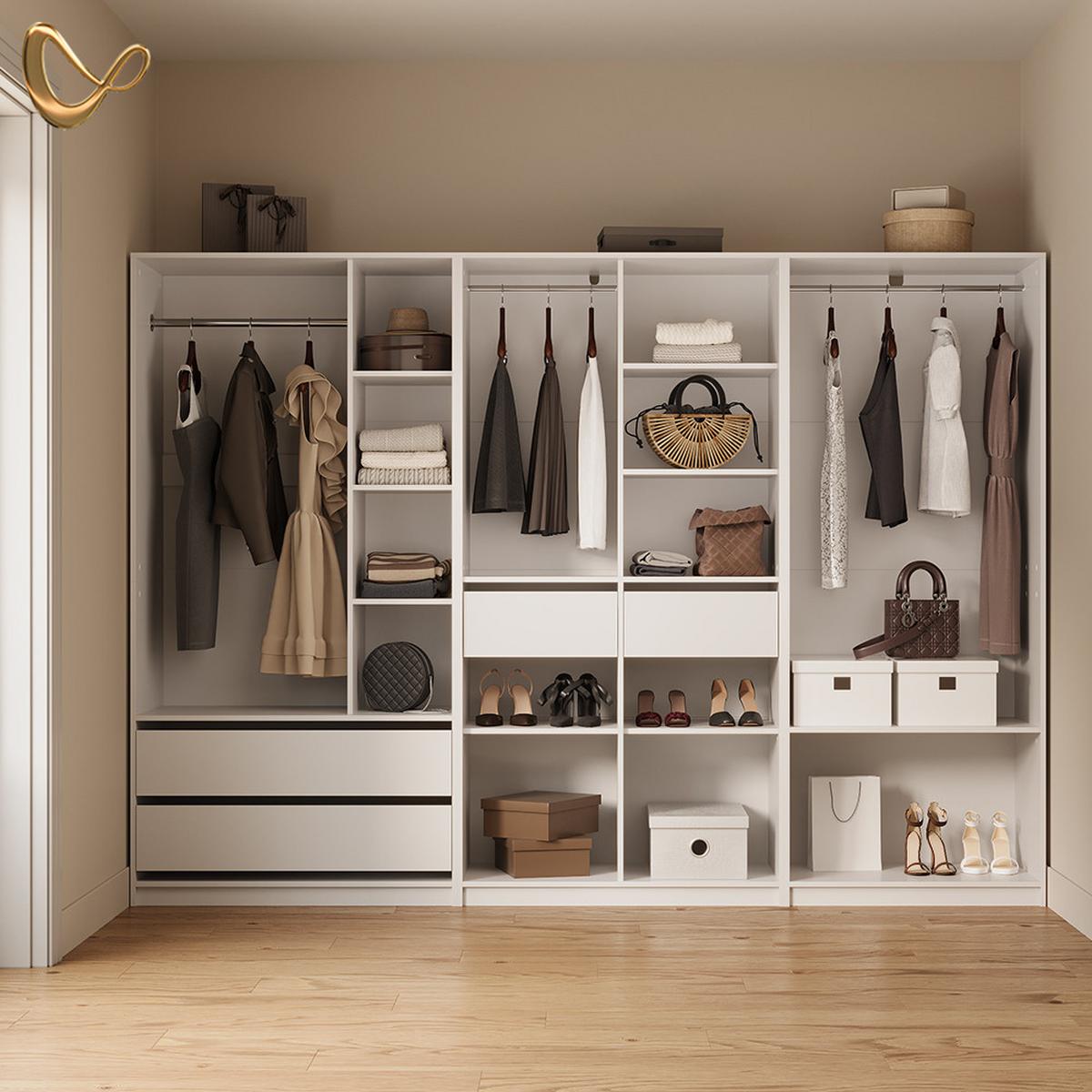 KLEIDERSCHRANK Trento Weiß - Weiß, Holzwerkstoff (80/200/50cm) - Livinity®