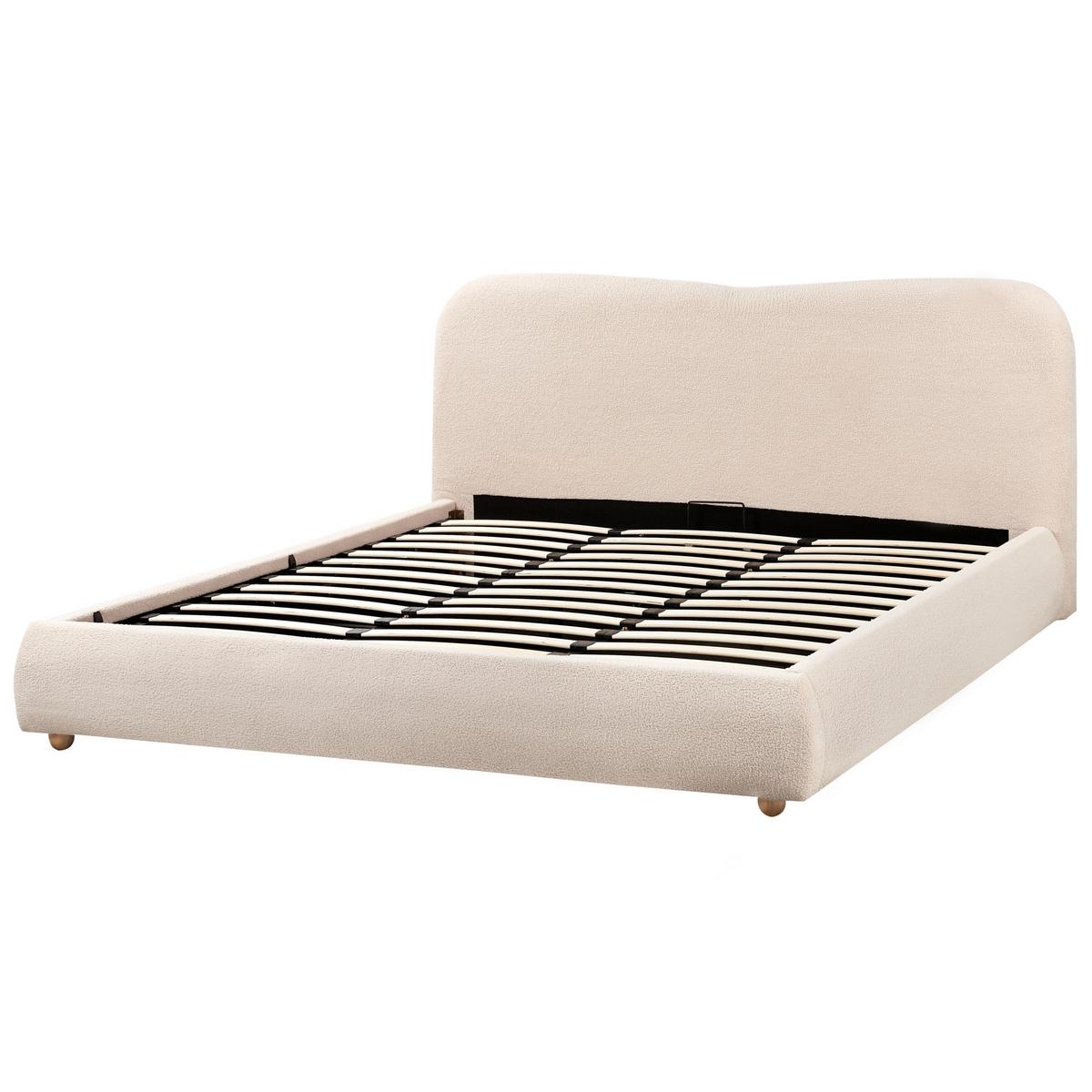 BETT mit Stauraum 180x200 cm Beige Blagnac - Beige, Textil (180/200cm) - Beliani