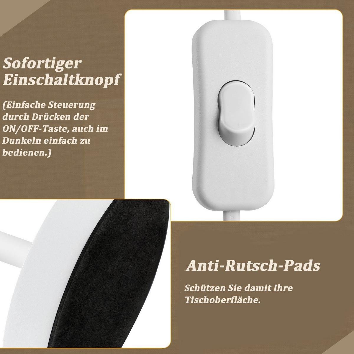TISCHLEUCHTE Neuss(2er-set) 12/16.9/31.5 cm - Weiß, Textil (16.9/12/31.5cm) - Nettlife