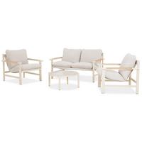 GARTENSET Aspen aus Metall, 2 Sessel + 2-Sitzer Sofa + Couchtisch, Beige - Beige, Metall - Beautysofa