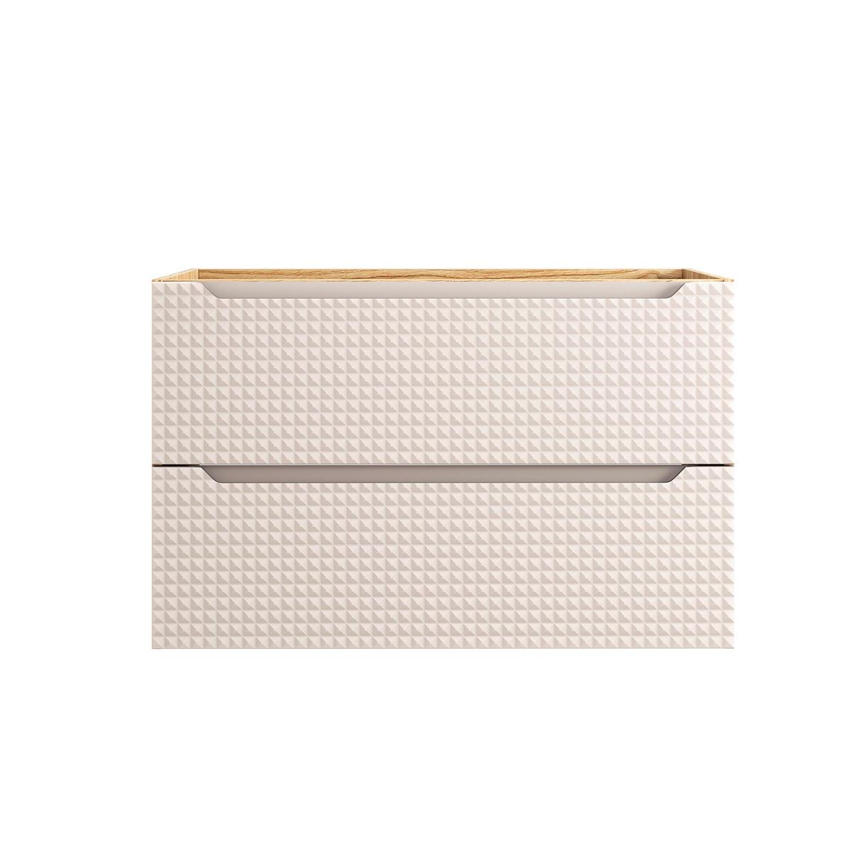 WASCHTISCHUNTERSCHRANK 90cm Mallory Beige und Holz - Braun, Holzwerkstoff (90/57/46cm) - Petits-meubles