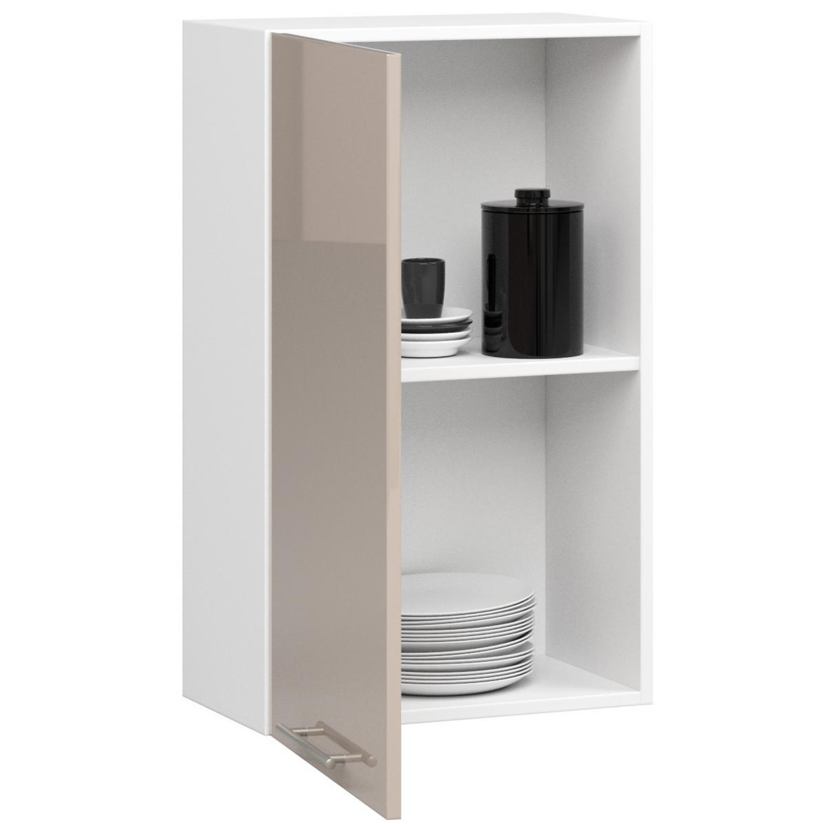 HÄNGESCHRANK Weiß, Cappuccino Glanz 72/50/30 - Weiß/Cappuccino, Holzwerkstoff (50/72/30cm) - RAUMHIRSCH FURNITURE