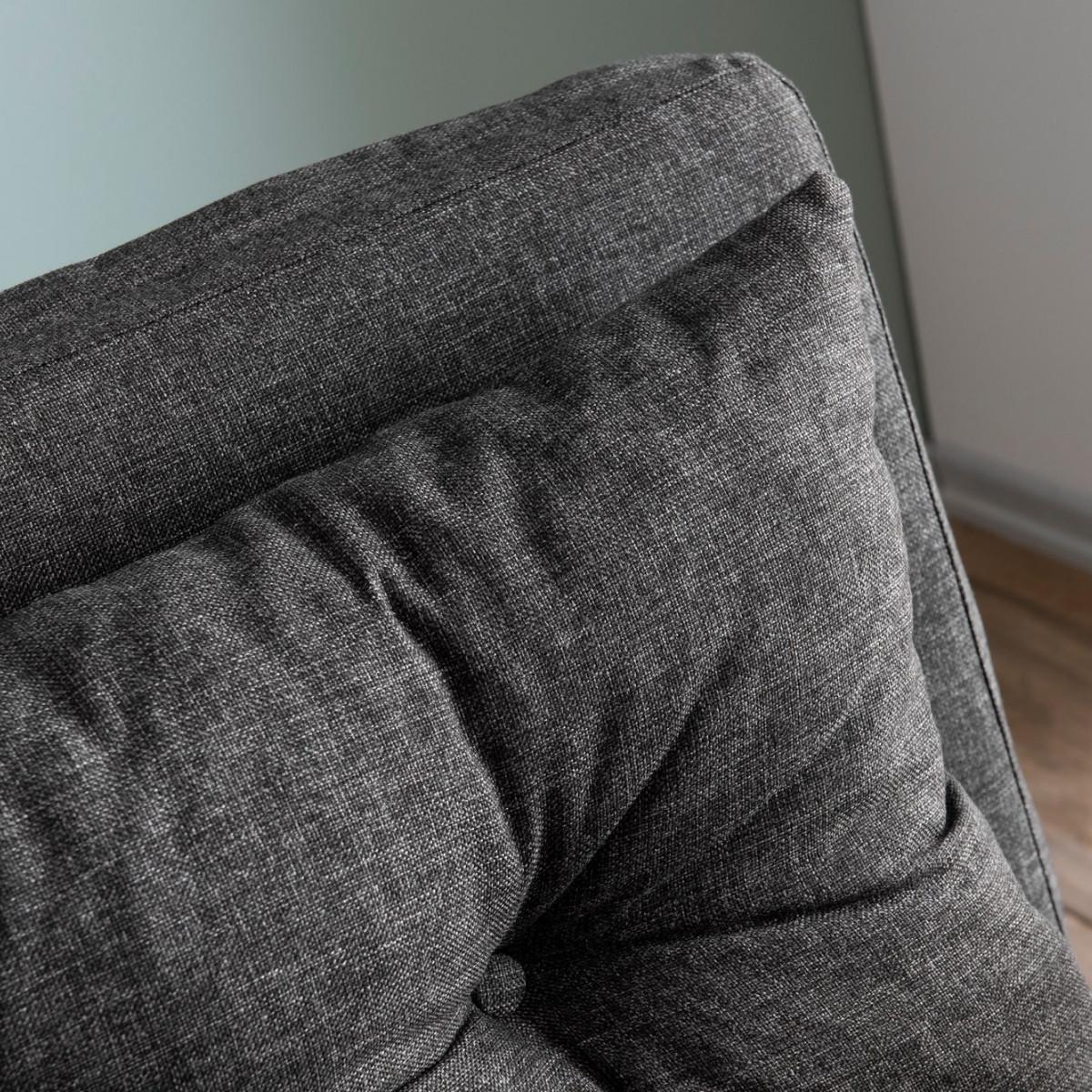 SCHLAFSOFA für 2 Personen mit Stoffbezug und Metallfüßen 133/50/41 cm - Dunkelgrau, Metall (50/41/121cm) - Calicosy