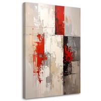 WANDBILD, Rot Beige Abstrakt - Rot, Textil (60/90cm) - Feeby