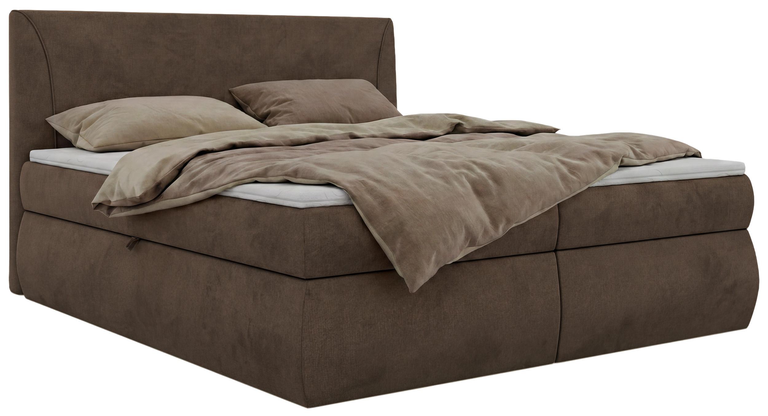 BOXBETT TARENZA 180/200 - Beige Velvet - Topper T25 - H3 - Schwarz/Braun, Kunststoff/Textil (160/200cm) - MKS