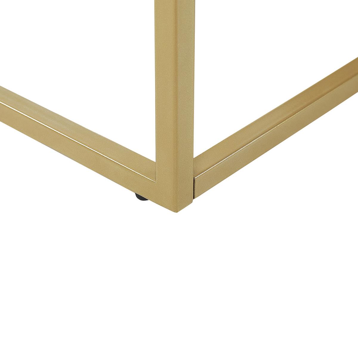 COUCHTISCH Marmor Optik schwarz/gold rechteckig 60/100 cm Delano - Goldfarben/Schwarz, Holzwerkstoff (60/100/45cm) - Beliani