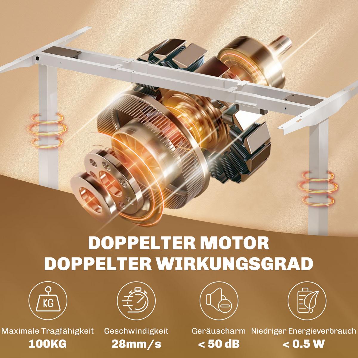 HÖHENVERSTELLBARER-SCHREIBTISCHGESTELL Stahl Weiß - Weiß, Metall (60/119/100cm) - HOMCOM