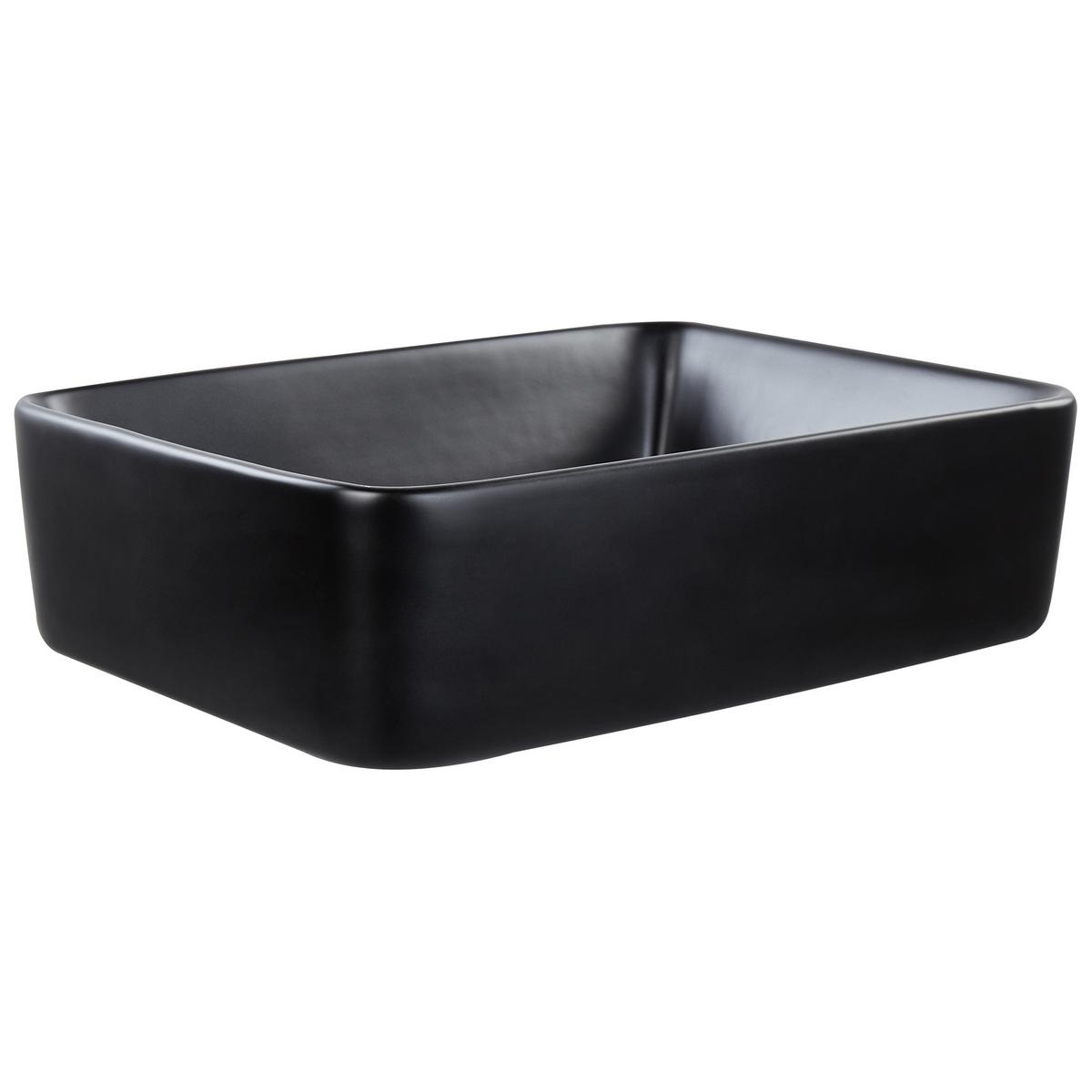 AUFSATZWASCHBECKEN Schwarz 49/38 cm Keramik Travesia - Schwarz, Keramik (49/14/38cm) - Beliani