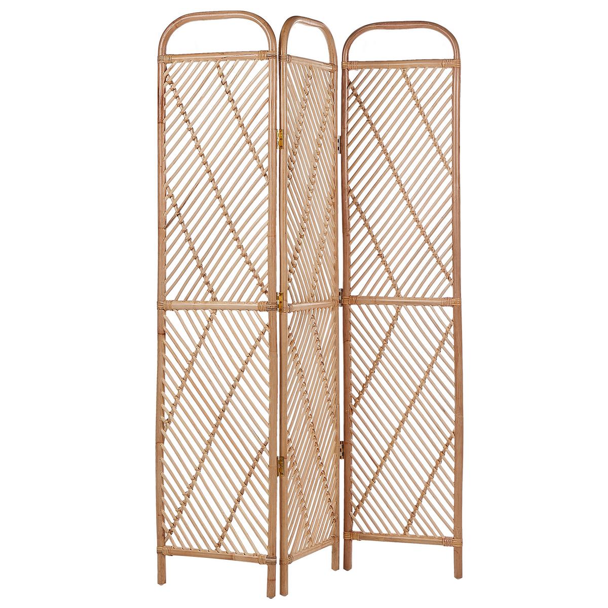 RAUMTEILER 3-teilig Hellbraun 106/180 cm Cosenza - Beige/Naturfarben, Naturmaterialen (106/180/3cm) - Beliani