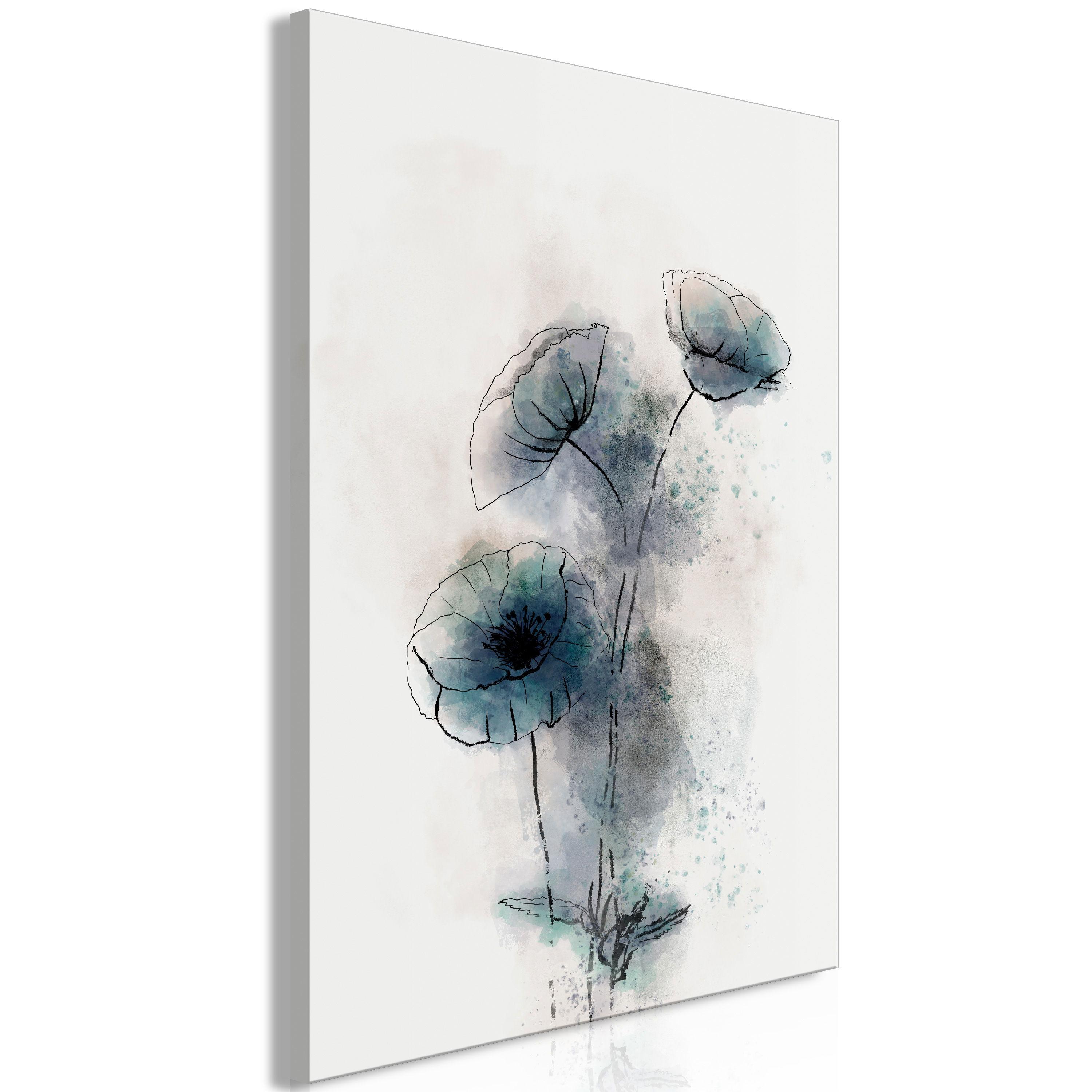 KUNSTDRUCK Weiß 40/60 cm - Blau/Weiß, Textil (40/60cm) - KUNSTLOFT
