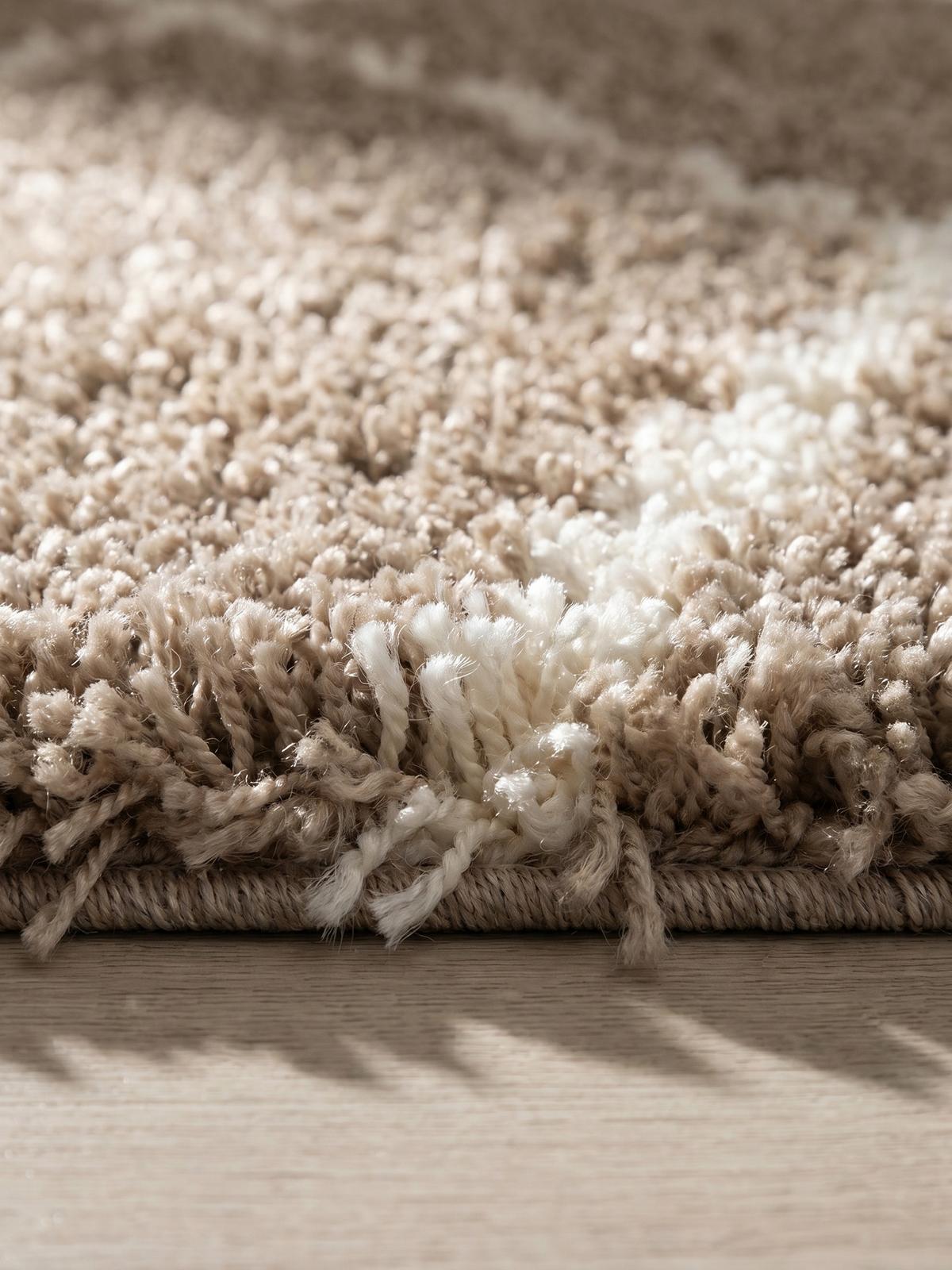 HOCHFLORTEPPICH DOLOMIT, geometrisch, Beige, Ø 80 cm - Beige, Textil (80/80cm) - KADIMA DESIGN