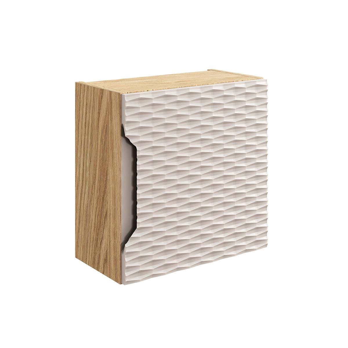 HÄNGESCHRANK 1 Tür Elora Beige und Holz - Beige, Holzwerkstoff (35/35/17cm) - Petits-meubles