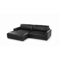 ECKSOFA MARLIN Schwarz Lederfaserstoff - Schwarz, Leder/Kunststoff (262/168cm) - KAWOLA