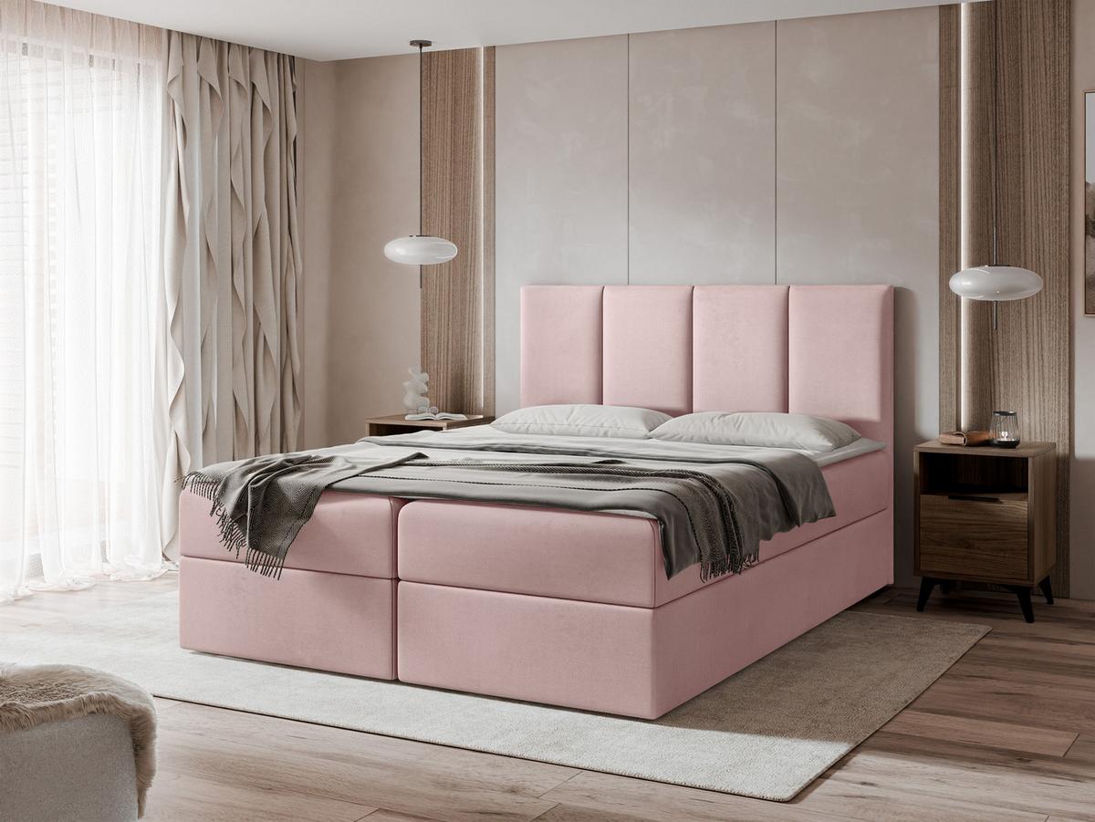 BOXBETT Rebos - H3 - Rosa, Holz/Textil (160/200cm) - MIRJAN24