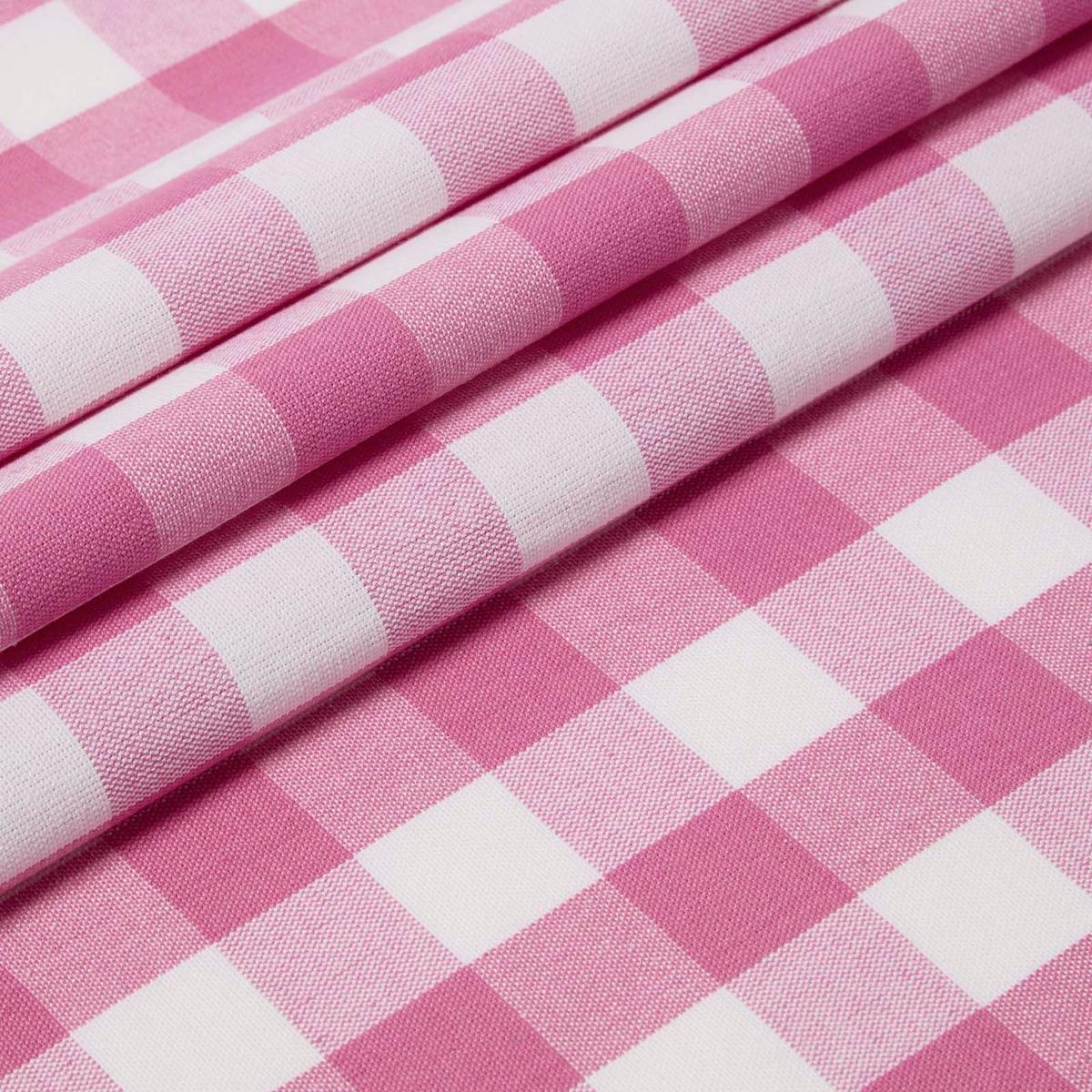 BAUMWOLLSTOFF Meterware pink-weiß kariert, 150 cm - Pink, Textil (150/100cm) - Homescapes