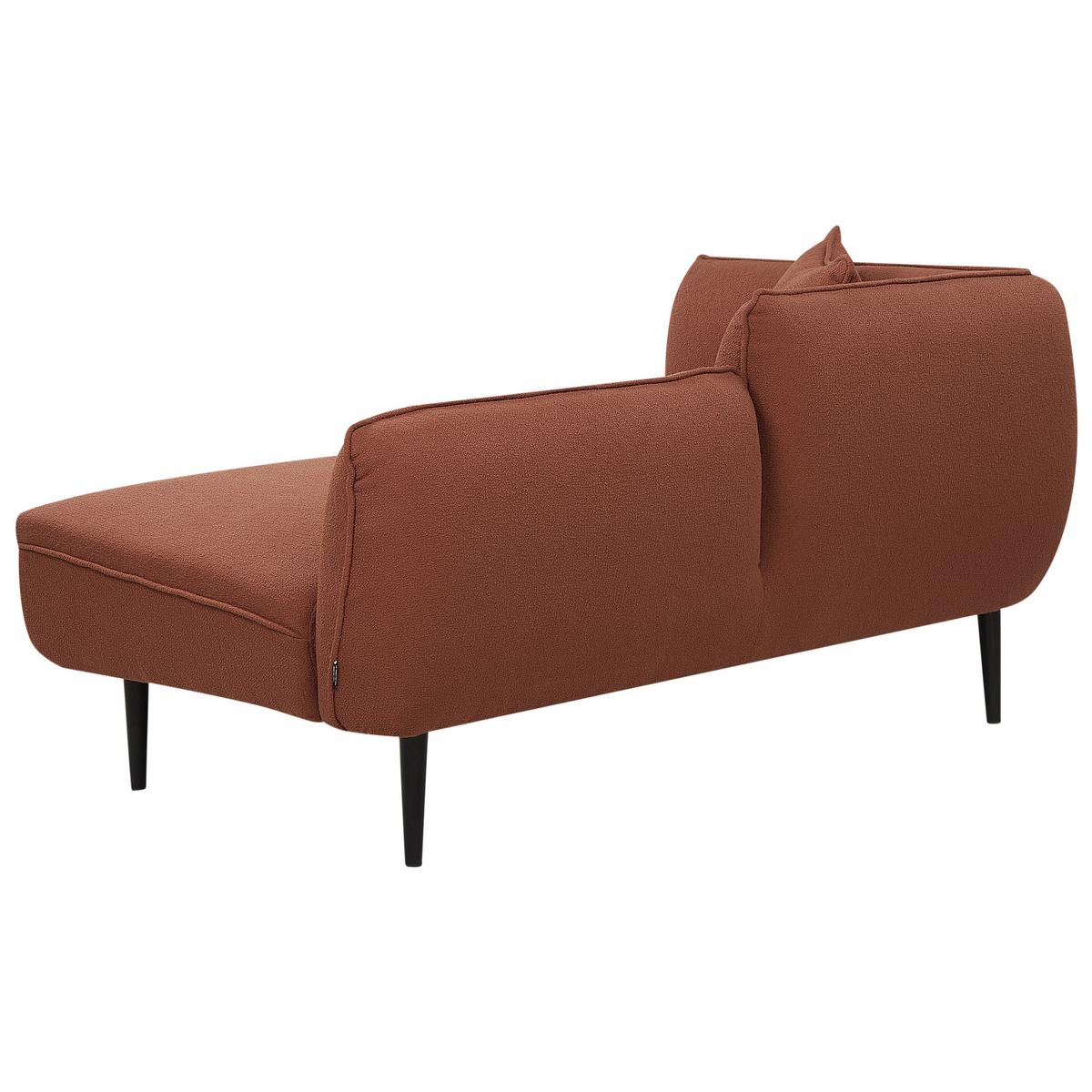 CHAISELONGUE-LINKSSEITIGE Bouclé Dunkelrot Chevannes - Rot/Schwarz, Textil (138/74/77cm) - Beliani