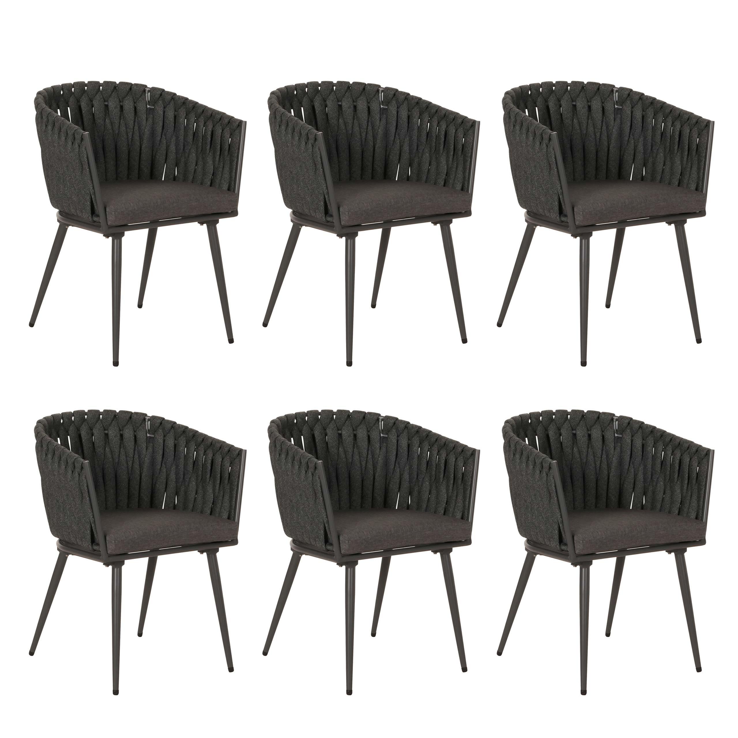 ESSZIMMERSTUHL Anthrazit, Grau 6er-Set - Anthrazit/Grau, Textil (61/82/57cm) - MCW